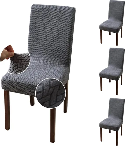 Vista 64 de Genina Fundas impermeables para sillas de comedor, cocina, fundas para sillas de comedor Parson (beige, 2 unidades)