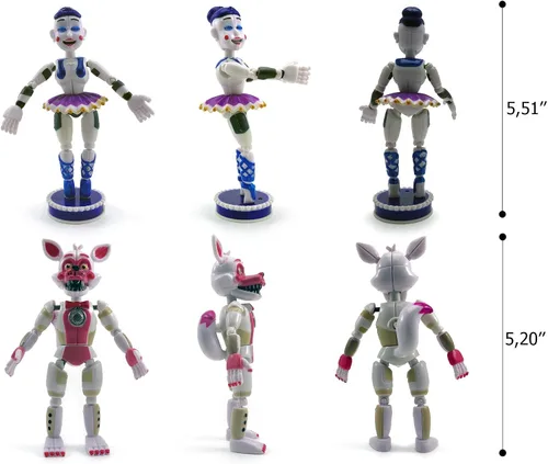 Vista 6 de Toysvill Inspirado en la colección Sister Location de FNAF Figuras de acción (juego de 5 piezas), más de 5 pulgadas