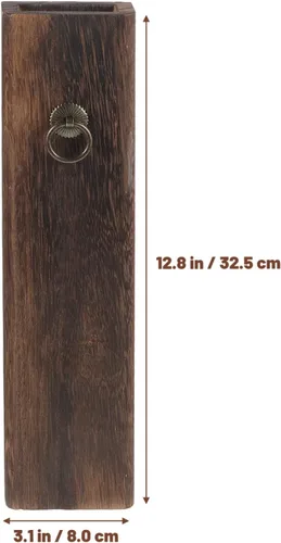 Vista 3 de Jarrón de madera con bolsillo de pared de madera para flores secas y vegetación artificial, soporte para plantas de interior, maceta de bolsillo