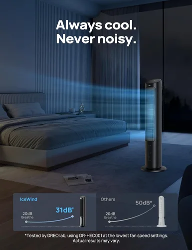 Vista 5 de Dreo Ventiladores de Aire Acondicionado Portátiles, Ventiladores de Pie de 40" que Soplan Aire Frío, AC Portátil, Enfriador de Aire Evaporativo