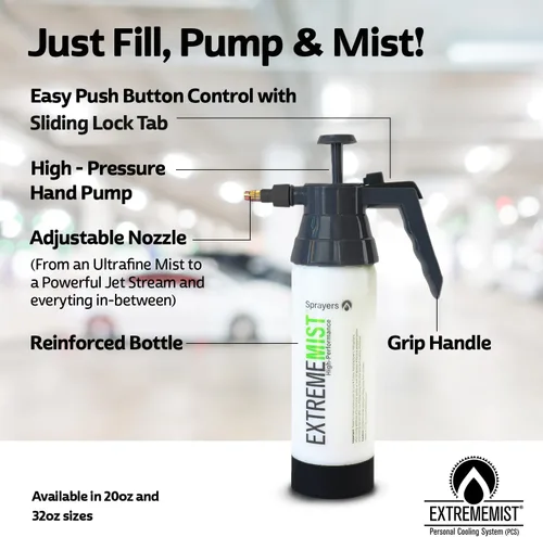 Vista 2 de ExtremeMIST Pulverizador automotriz de alto rendimiento – Pulverizador de bomba de mano para detalles interiores y exteriores – Mister portátil