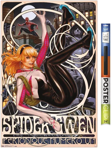 Vista 19 de Trends International Marvel Comics - Póster de pared de Spider-Gwen - Cover #1, 14.725 x 22.375 pulgadas, versión enmarcada de madera de granero