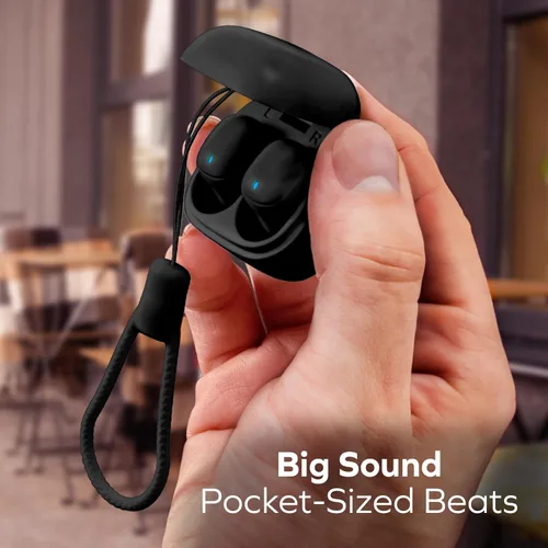 Vista 6 de Coby Mini auriculares inalámbricos Bluetooth 5.3, pequeños auriculares con aislamiento de ruido interno con micrófono y estuche de carga, 12 horas