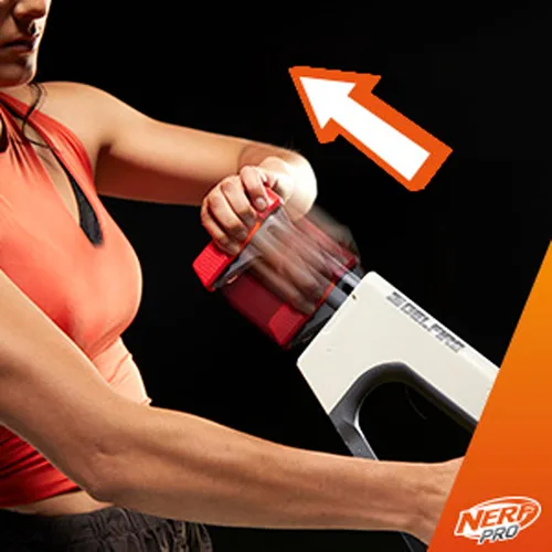 Vista 9 de Pistola Nerf Pro Gelfire Ghost de acción de proyectiles, cañón de impulso extraíble, 5000 rondas de gel, tolva integrada de 100 rondas, gafas