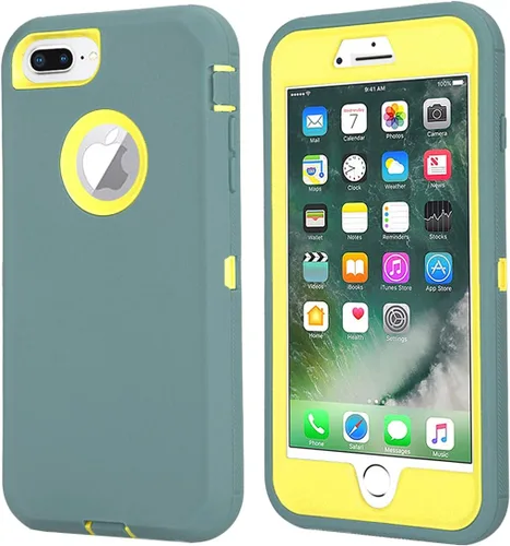 Vista 12 de Funda para iPhone 8 y iPhone 7, resistente, con función atril, protector de pantalla integrado, 4 en 1, fuerte y resistente a prueba de golpes
