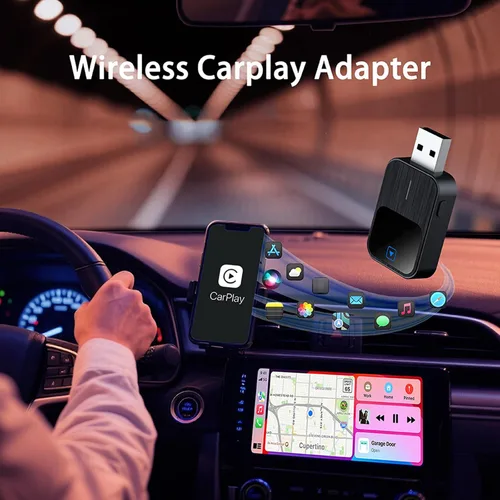 Vista 5 de 2026 Upgraded Wireless Carplay Adapter for BMW X6 (G06) 2019-2026 2-in-1 Mini Auto Adapter Wired CarPlay to Wireless Fast Connection,A-Black