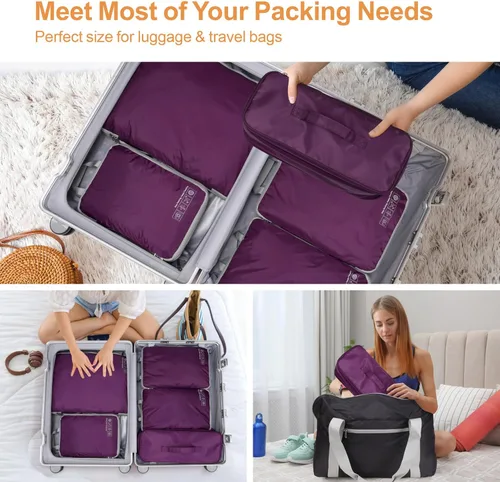 Vista 8 de Cambond Travel Underwear Organizer Bag - 4-in-1 Double Layer Lightweight Bra Organizer, Portable Expandable Compression Packing Cubes Travel Packing