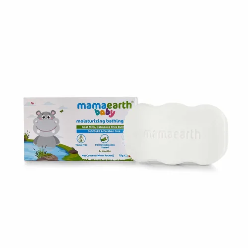 Vista 4 de MAMAEARTH Barra de baño para bebés con leche de cabra, avena y manteca de karité, 2 x 2.65 oz Formulado con leche de cabra, avena y manteca