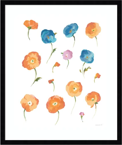 Vista 16 de Amanti Art Framed Wall Art Print 24x20 Retro Flowers II by Danhui Nai, Flowers Wall Art, Modern Contemporary Decor, Small Poster Painting Artwork