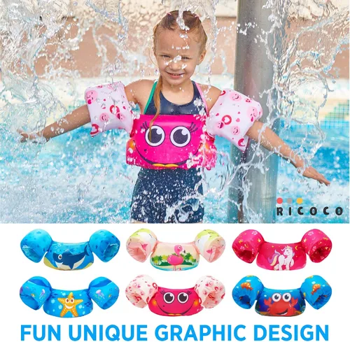 Vista 6 de Toddler Swim Vest - Swim Floaties for Toddlers Girls and Boys 20-30-40-50 pounds - Kids Swim Vests for Pool, Beach, Lake and River - Baby Floatie