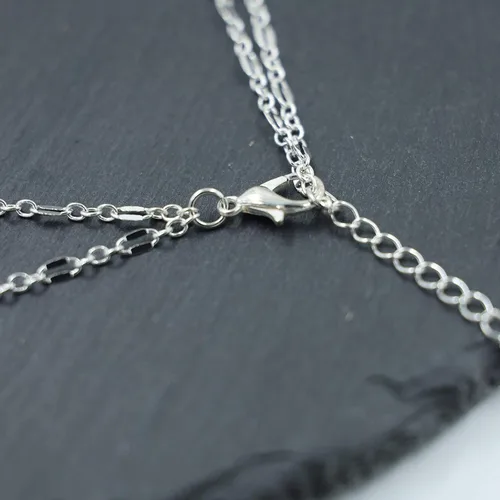 Vista 6 de TseanYi - Collar con cadena en forma de Y de plata larga y Lariat para mujer y niña (plata)