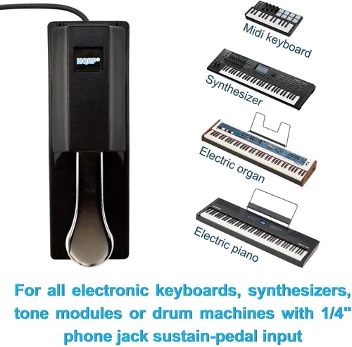 Vista 6 de HQRP Adaptador de CA y pedal de sostenimiento compatibles con Casio CTK-541 CTK-551 CTK-574 CTK-601 CTK-611 CTK-620L LK-300TV LK-90TV LK-94TV