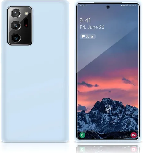 Vista 2 de Diseñada para Galaxy Note 20 Ultra, funda de goma de gel de silicona líquida a prueba de golpes, cojín de forro de tela de microfibra suave