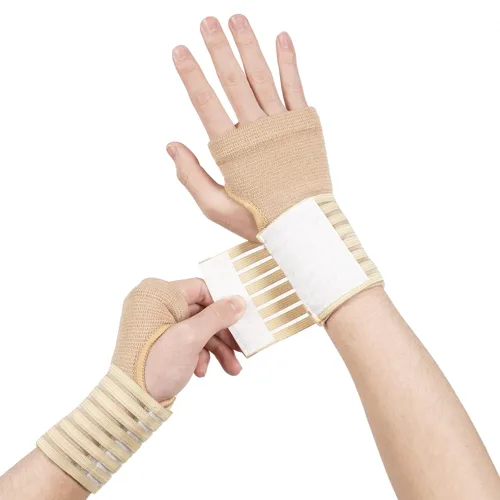 Vista 8 de AOOWU Muñequera, paquete de 2 muñequeras elásticas con correa, correa de compresión de muñeca ajustable que alivia el dolor de muñeca, tendinitis