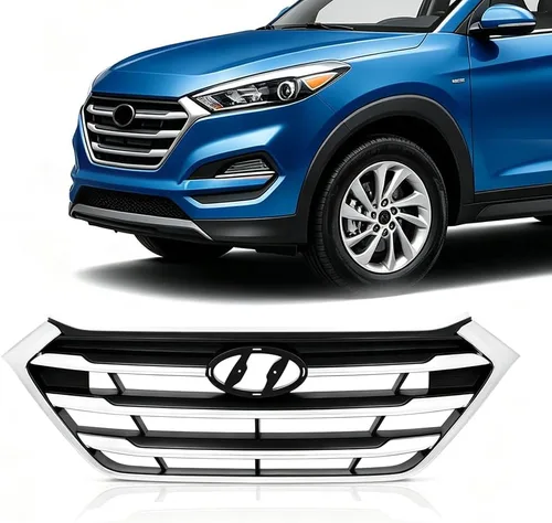 Vista 19 de PIT66 Conjunto de parrilla delantera cromada compatible con Sonata 2011 2012 2013 HY1200154 863503S100