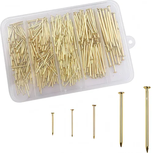 Vista 4 de Kit surtido de 400 piezas de uñas de alta calidad, uñas colgantes de buena dureza, uñas de pared, 5 tamaños