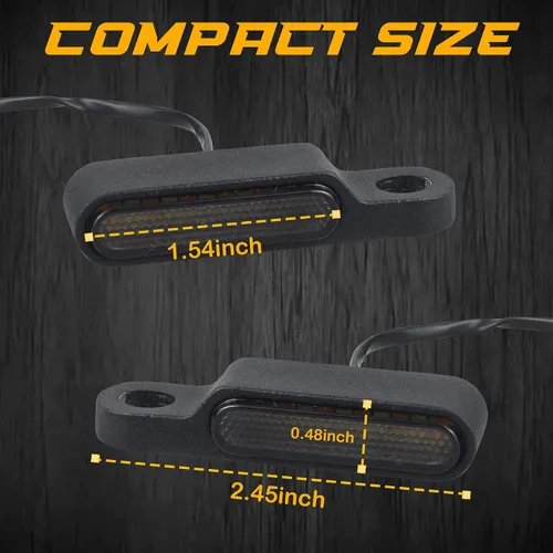 Vista 5 de Intermitentes LED universales para motocicleta, luces marcadoras de manillar, intermitentes delanteros de tamaño mini para motocicleta Cruiser