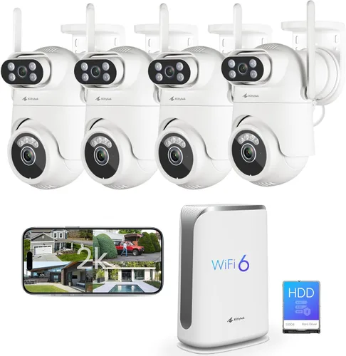 Vista 9 de Kittyhok Sistema de cámara de seguridad para el hogar, cámaras para 2-Blanco