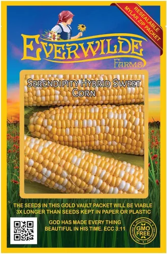 Vista 4 de Everwilde Farms - Semillas de maíz dulce híbridas Serendipity de 1 onza - Gold Vault