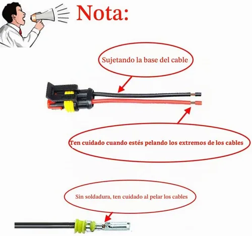 Vista 5 de Conector de 2 pines impermeable, conector eléctrico de automóvil de 2 pines con cable 16AWG marino para automóvil, camión, barco, motocicleta