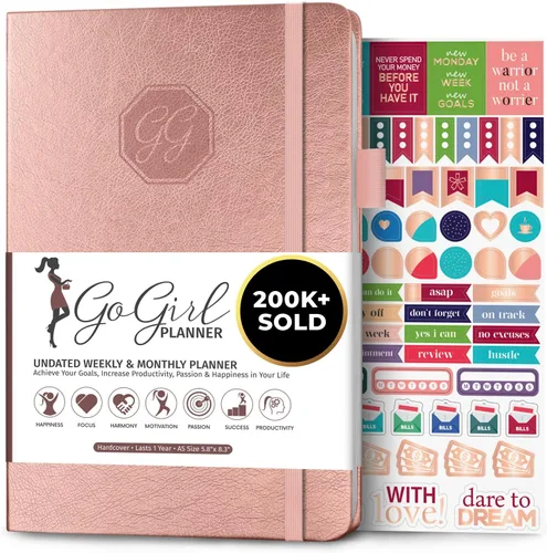 Vista 23 de GoGirl Agenda y organizador para mujer – Agenda semanal tamaño A5, diario de objetivos y agenda para mejorar la gestión del tiempo, la productividad