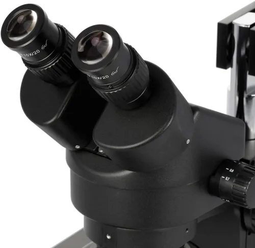 Vista 5 de AmScope SM-4BZ-FRL-B Microscopio de zoom estéreo binocular profesional, ocular WH10x, aumento de 3.5X-90X, objetivo de zoom 0.7X-4.5X, luz de anillo