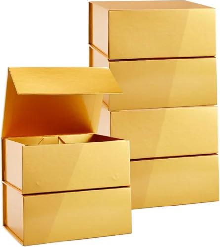 Vista 11 de Stockroom Plus Cajas de regalo magnéticas con tapas, 9.5 x 7 x 4 pulgadas, color negro brillante, paquete de 6 unidades, cierre magnético seguro
