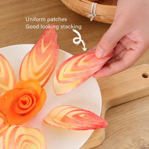 Vista 3 de Cuchillo para tallar frutas, acero inoxidable antideslizante cuchillas de grabado herramienta para tallar frutas, herramienta de cuchillo de canal