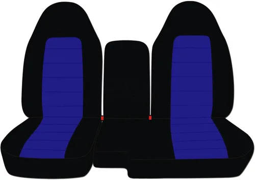 Vista 24 de Cubreasientos de camiones de dos tonos/vehículos utilitarios Ford Ranger/Explorer Mazda Navajo/Serie B (asientos separados, 60/40) con Negro y azul