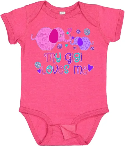 Vista 15 de inktastic My Gigi Loves Me - Body lindo de elefantes para bebé 0020 Blanco