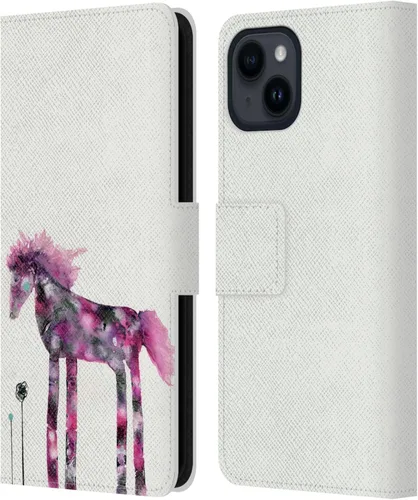 Vista 21 de Head Case Designs Officially Licensed Wyanne Blue Watercolour Bear Animals 2 Leather Wallet Case Compatible with Apple iPhone 15