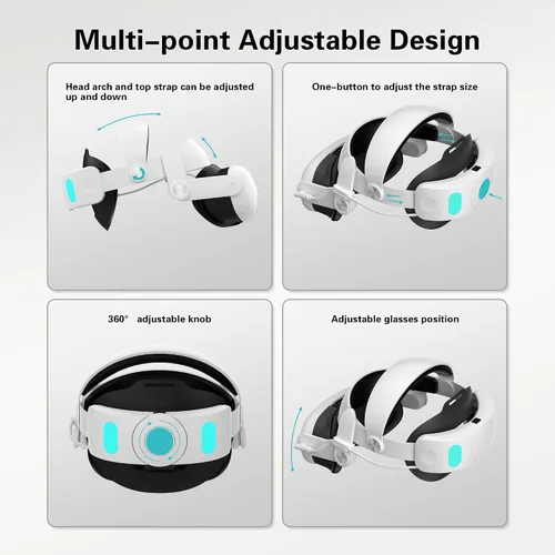 Vista 4 de OJR Head Strap with 6000mAh for Meta Quest 3 VR Headset