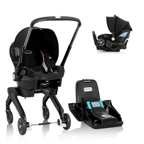 Vista 2 de Evenflo Shyft DualRide Combo Silla de Coche y Silla de Paseo para Preemie y Bebé 3-30lbs (Azul Bryson)