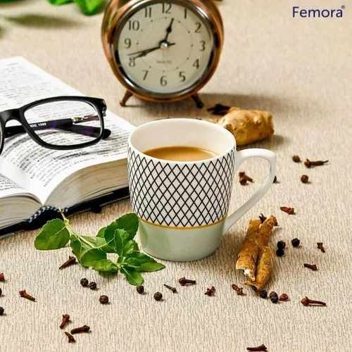 Vista 2 de Femora Demitasse - Tazas de café de cerámica de 5.9 onzas, tazas de capuchino, tazas de cerámica Demitasse tazas de café pequeñas para té con leche