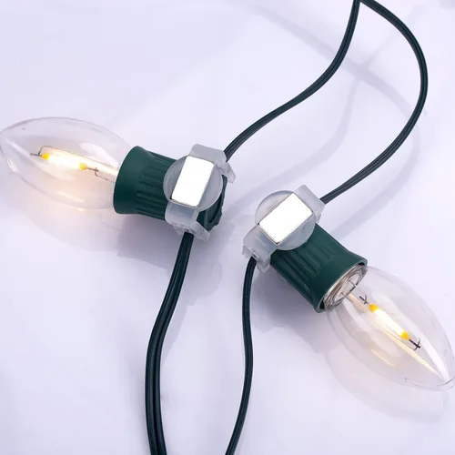 Vista 9 de Brightown Clips magnéticos para luces de Navidad, 100 unidades de clip magnético para luces navideñas, pinzas magnéticas inastillables para C7/E12