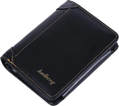 Vista 9 de Dearanswer - Cartera de cuero con cremallera triple, monedero para tarjetas de crédito, cartera pequeña con bolsillo para monedas, monedero