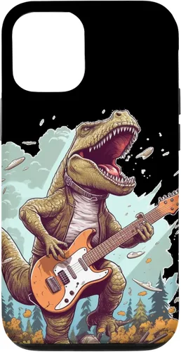 Vista 28 de Funda para iPhone 16 Cool Tyrannosaurus Rex con bajo para amantes de los dinosaurios