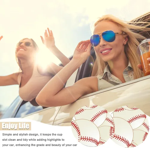 Vista 7 de Posavasos de béisbol para portavasos de automóvil de cerámica absorbente, paquete de 2 unidades, antideslizantes, accesorios interiores de automóvil