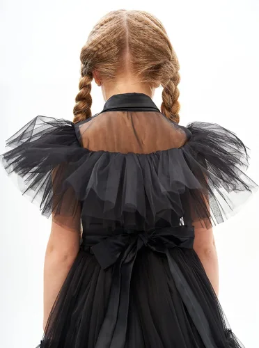 Vista 8 de Juliesart Disfraz del miércoles, disfraz gótico de cosplay, disfraz de juego de simulación de la familia Addams, traje de fiesta de Halloween