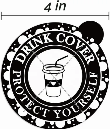 Vista 2 de 50 calcomanías antipicas para bebidas para protección contra el alcohol