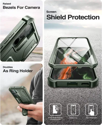 Vista 6 de Dexnor Funda para Samsung Galaxy S22 Plus, [Protector de Pantalla Integrado y Soporte] Protección de Grado Militar de Servicio Pesado a Prueba