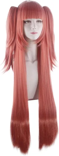 Vista 3 de ydound Peluca de cosplay de 39.4 in anime KAKEGURUI Cosplay Yumemite Yumemi mujeres peluca larga juego de rol pelucas Halloween Cosplay sandía pelo