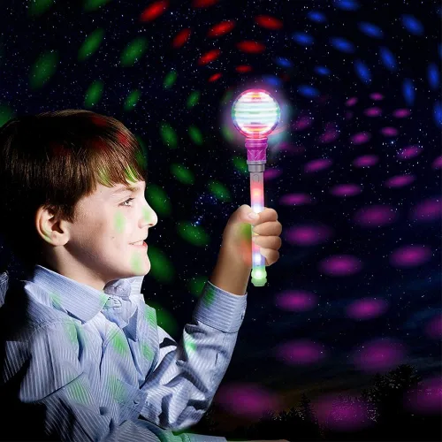 Vista 6 de ArtCreativity Varita de luz para niños, varita de juguete giratoria LED de 14 pulgadas con baterías incluidas, divertido juguete de varita iluminada