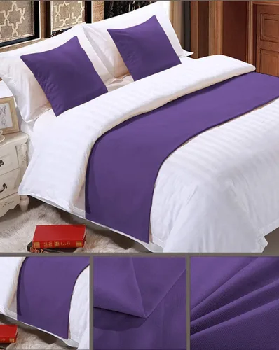 Vista 3 de Elegant Decor Camino de cama con fundas de cojín de 2 piezas, 800 hilos, bufanda de cama decorativa de lujo, 100% algodón egipcio, camino de cama