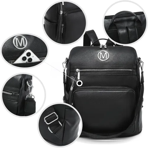 Vista 81 de MKP COLLECTION Mochila de moda para mujer, bolsa convertible grande para mujer, mochila de viaje, bolsa de hombro, juego de 2 piezas con borla, Beige