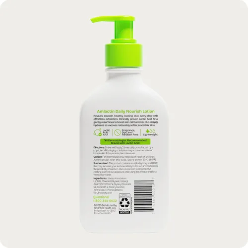 Vista 7 de AmLactin Loción Corporal Hidratante Diaria Hidrata y Alivia la Rugosidad al Instante Potente Terapia de Alfa-Hidroxi Exfolia Suavemente