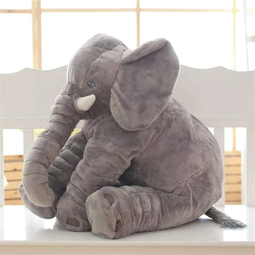 Vista 3 de BOOJALOO Animales de peluche gigantes, elefante, peluche de 24 pulgadas, regalo para niñas y niños, color gris