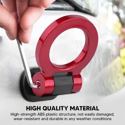 Vista 4 de Kit de gancho de remolque de carreras, correa de remolque para parachoques delantero y trasero, anillo de remolque para parachoques de automóvil