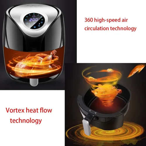 Vista 4 de Freidora de aire eléctrica para el hogar multifunción sin freidora, freidora electromecánica de papas fritas inteligentes totalmente automática