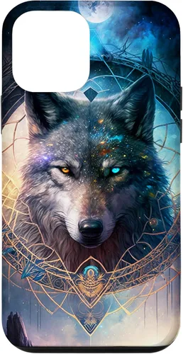 Vista 16 de Wolf Mystical Surreal Fantasy Funda para iPhone 17